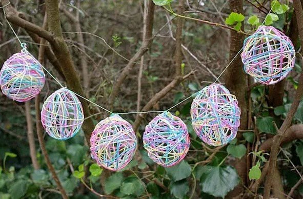 creative easter craft ideas for kids diy string egg garlands