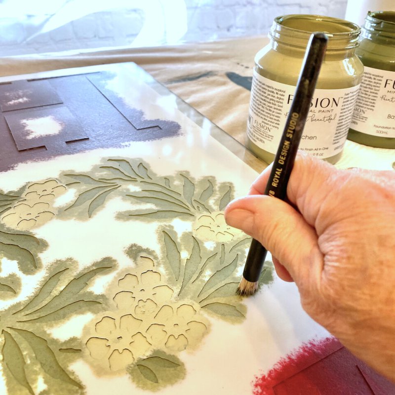 Stenciling on Glass Using Fusion Mineral Paint - A Place Called Home GA